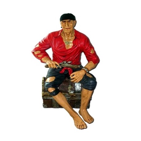 Pirat siedzący 135 cm - figura reklamowa